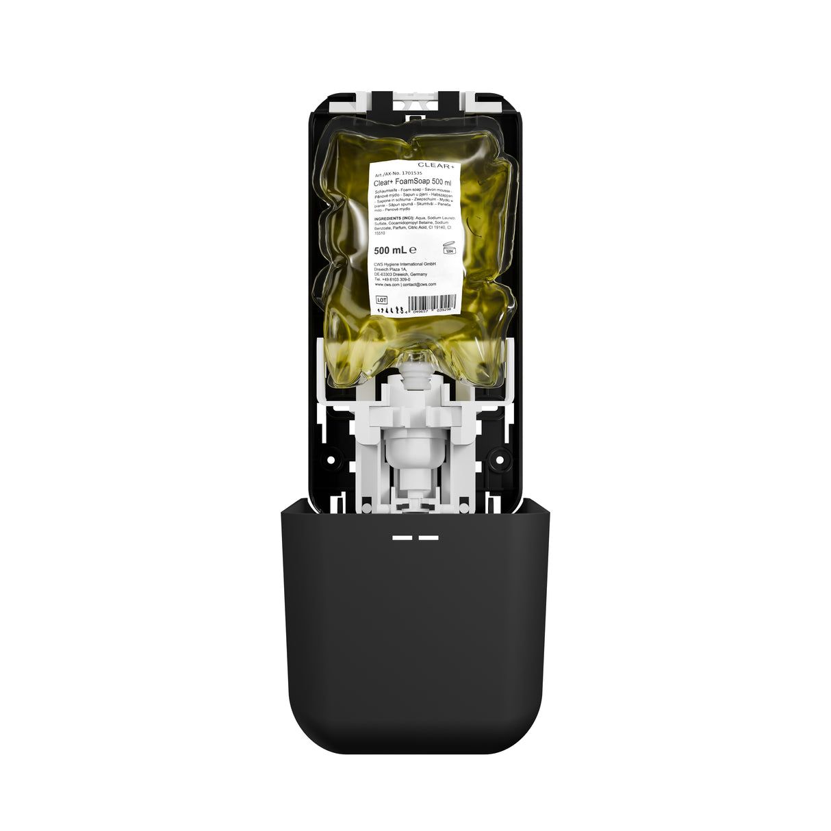Dozownik mydła Clear+ EcoBlack 500/1000 ml czarny