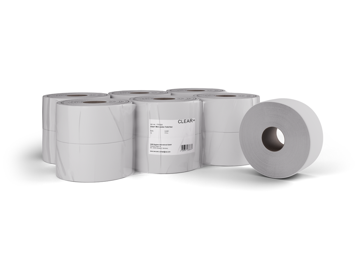 Papier toaletowy kompaktowy mini jumbo Clear+ 2-warstwowy, 175m