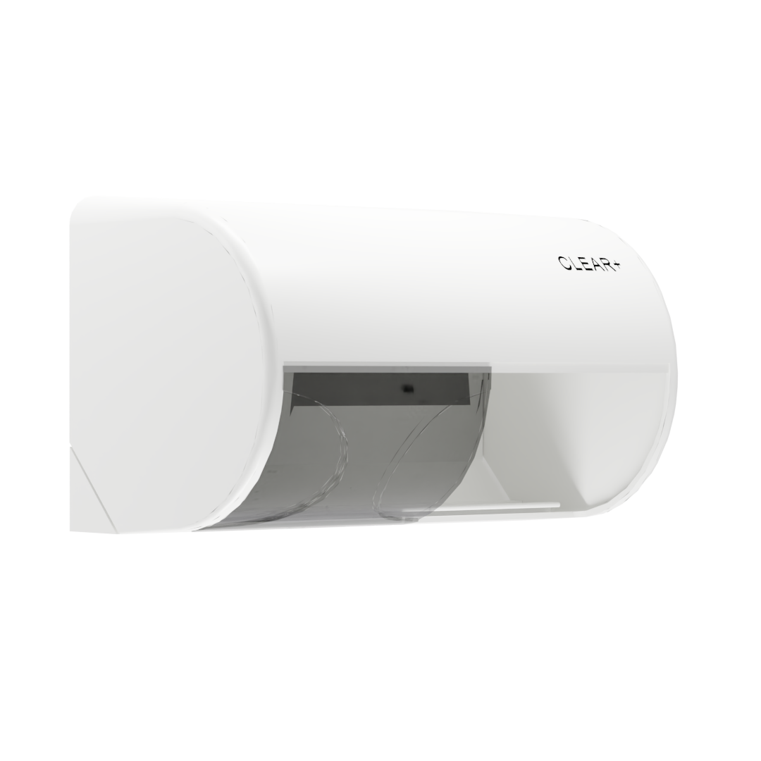 Podajnik papieru toaletowego Clear+ biały