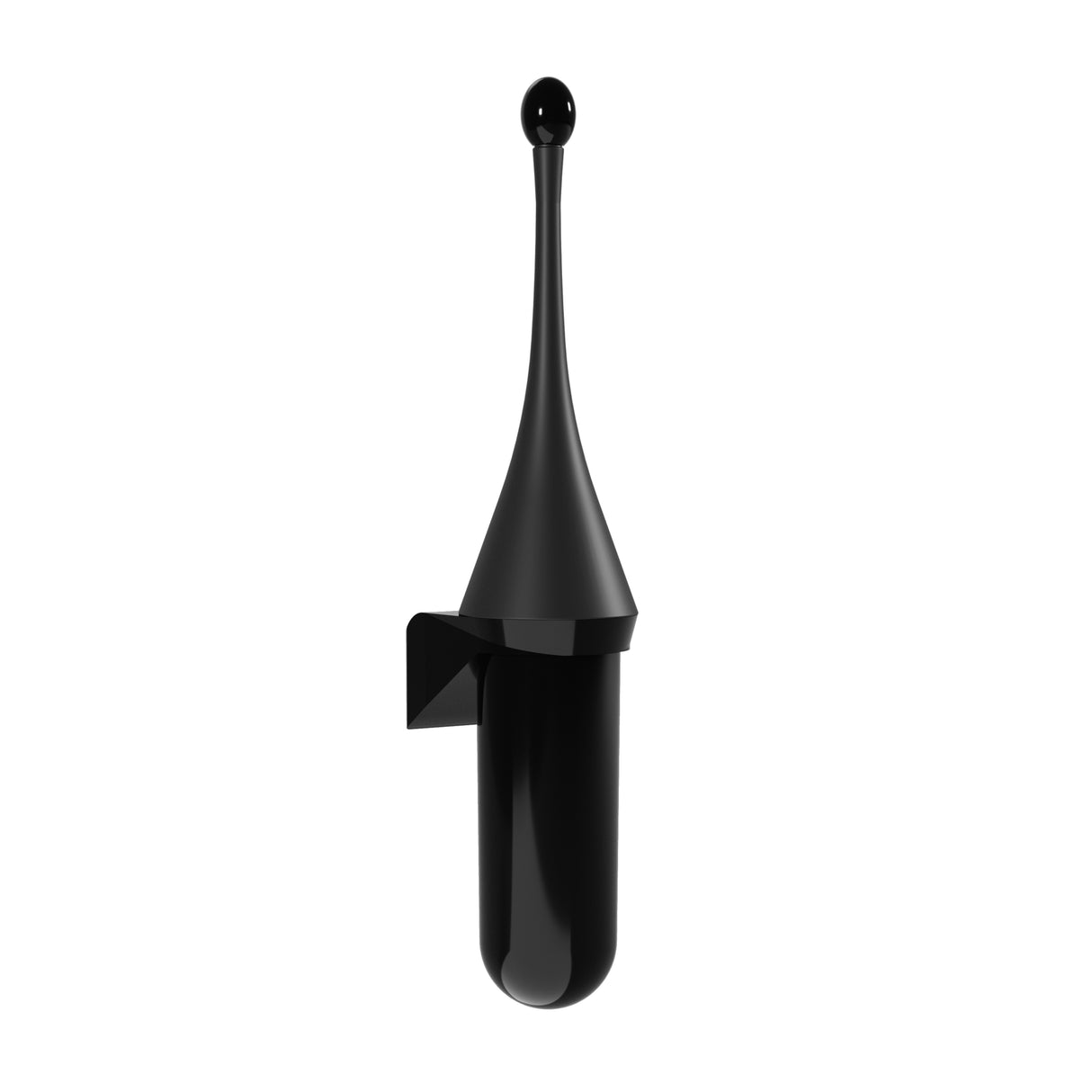 Szczotka do toalety z pojemnikiem Clear+ EcoBlack mocowana do ściany czarna