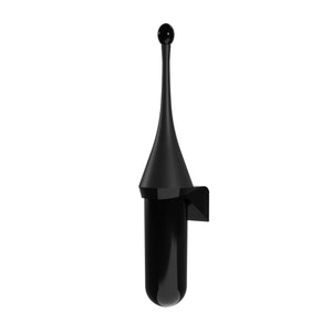 Szczotka do toalety z pojemnikiem Clear+ EcoBlack mocowana do ściany czarna