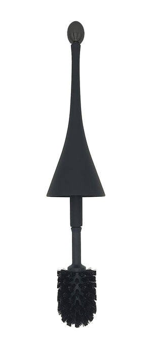 Szczotka do toalety z pojemnikiem Clear+ EcoBlack mocowana do ściany czarna